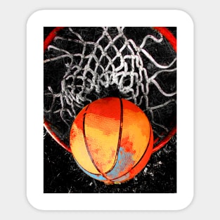 Basketball art print swoosh 109 - basketball artwork - Basketball wall art Sticker